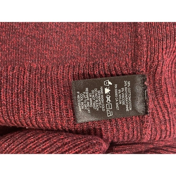 NIC + ZOE BURGUNDY FRINGE KNIT TRIM LONG SLEEVE SWEATER SMALL PETITE - Picture 8 of 10